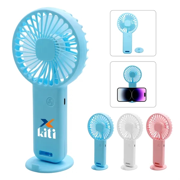 Plastic Mini Rechargeable Handheld Fan With Stand