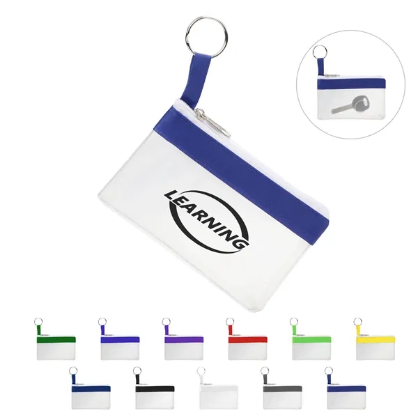 Mini Zippered PVC Pouch Clear Pencil Bag W/ Key Ring