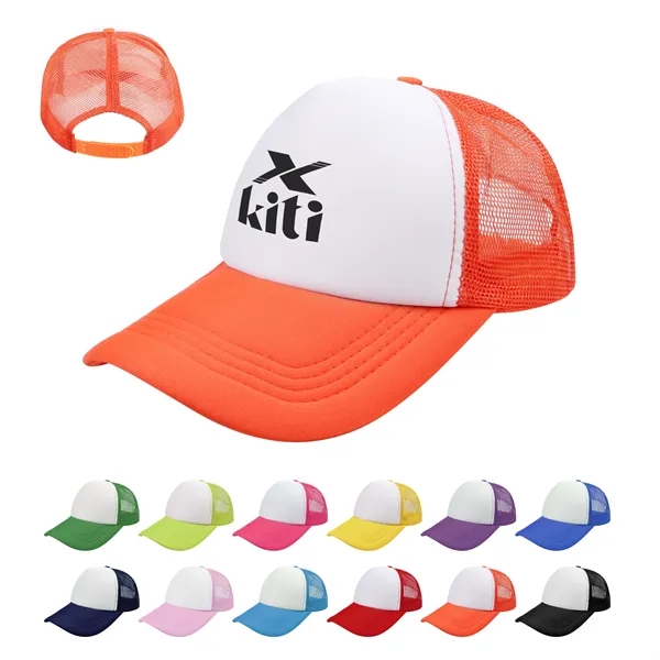 5 Panel Two Tone Mesh Back Trucker Cap