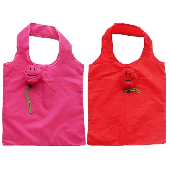 Smile Face Foldable Shopping Tote Bag - Smile Face Foldable Shopping Tote Bag - Image 4 of 6