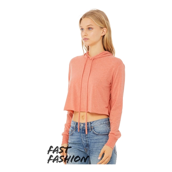 BELLA + CANVAS Women's Triblend Crop Long Sleeve Hoodie - BELLA + CANVAS Women's Triblend Crop Long Sleeve Hoodie - Image 17 of 18