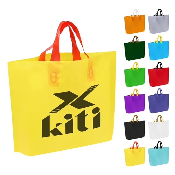 Plastic Shopping Tote Bags W/ Carry Handle 13.7"x9.8"x4"
