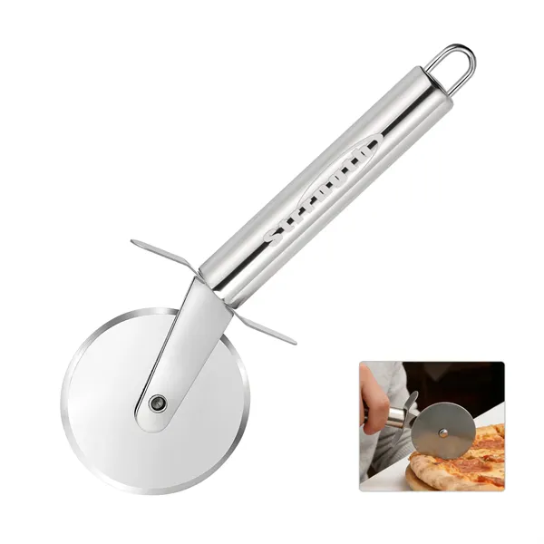 Classic Stainless Steel Pizza Cutter Wheel W/ Finger Guard
