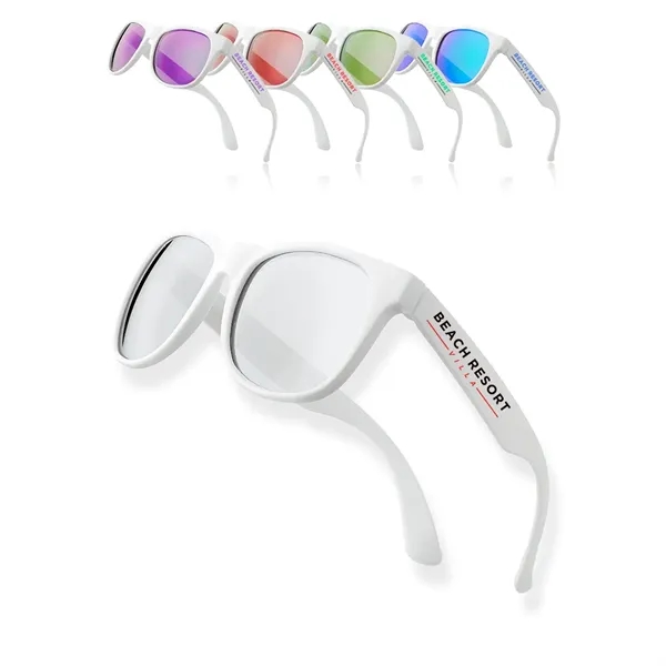 Color Lens Sunglasses with White Frames