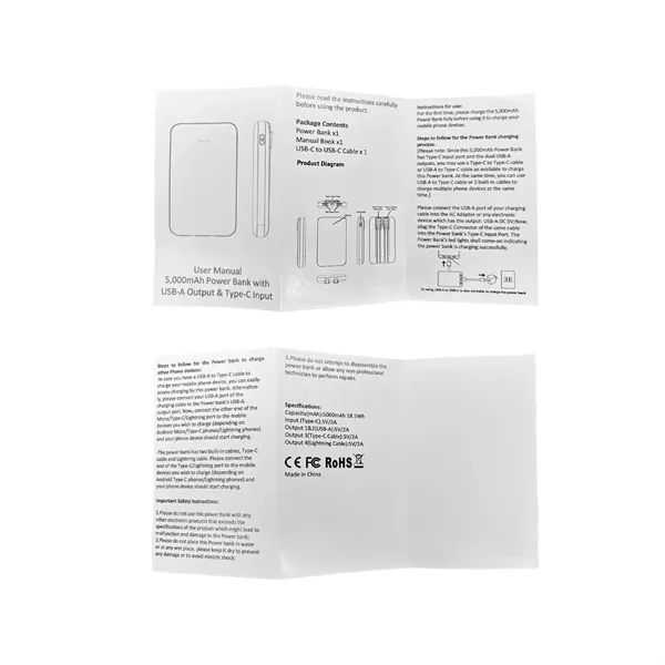 Custom Power Bank With Cables 5000mAh