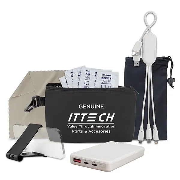 8 pcs Tech Kit in Black Mesh Zipper Pouch