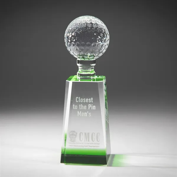 Golf Tapered Rectangle Crystal Award