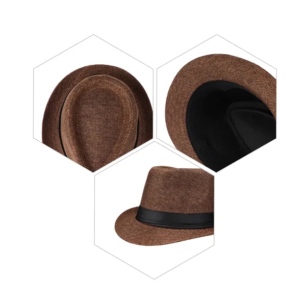 Classic Straw Short Brim Fedora Hat Panama