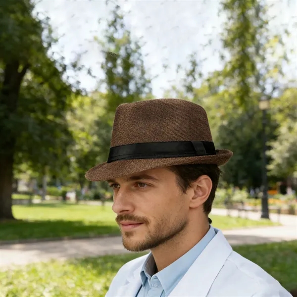 Classic Straw Short Brim Fedora Hat Panama
