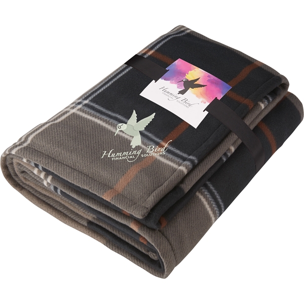 Plaid Fleece Sherpa Blanket with Full Color Card