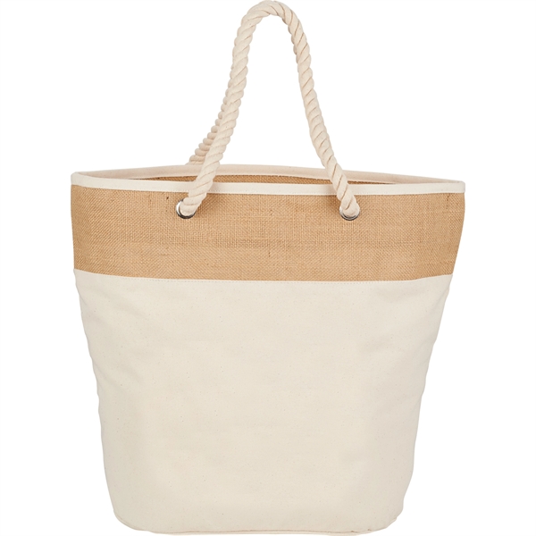 Jute Accent 12oz Cotton Canvas Rope Tote - Jute Accent 12oz Cotton Canvas Rope Tote - Image 1 of 4