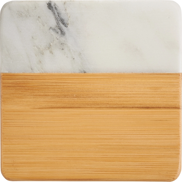 Marble and Bamboo Coaster Set - Marble and Bamboo Coaster Set - Image 3 of 4