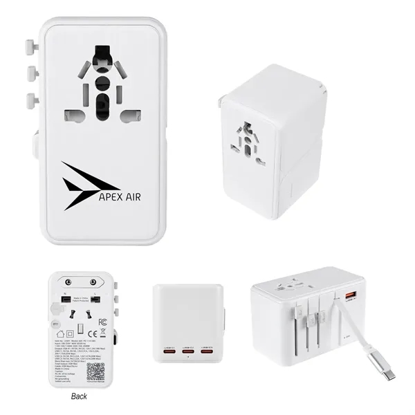 Custom 35W International Travel Adapter & Charging Cable