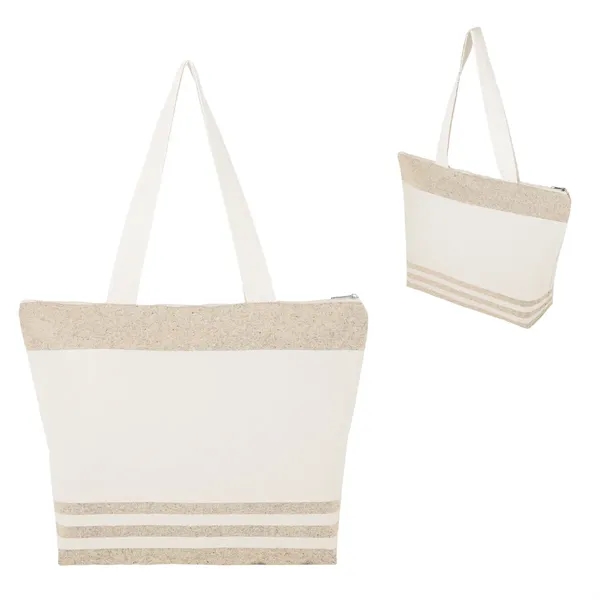 Custom Marlo 10 Oz. Recycled Cotton Zippered Tote Bag
