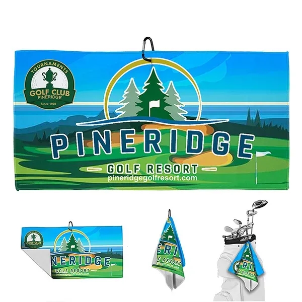 RADIANT Center-Clip Style Golf Towel 24" W X 12" H