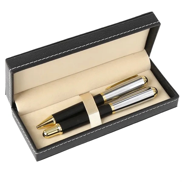 TiTUS® Luxury Silver Ballpoint & Rollerball Duo Gift Box