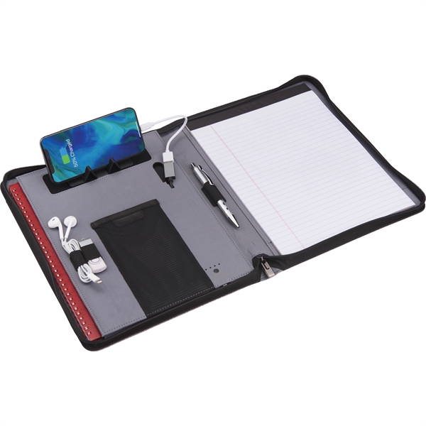 Zoom 4000 mAh Wireless Charging Zippered Padfolio Plum Grove