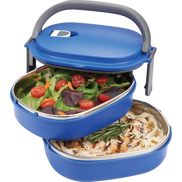 Two Tier Insulated Oval Lunch Box Food Container