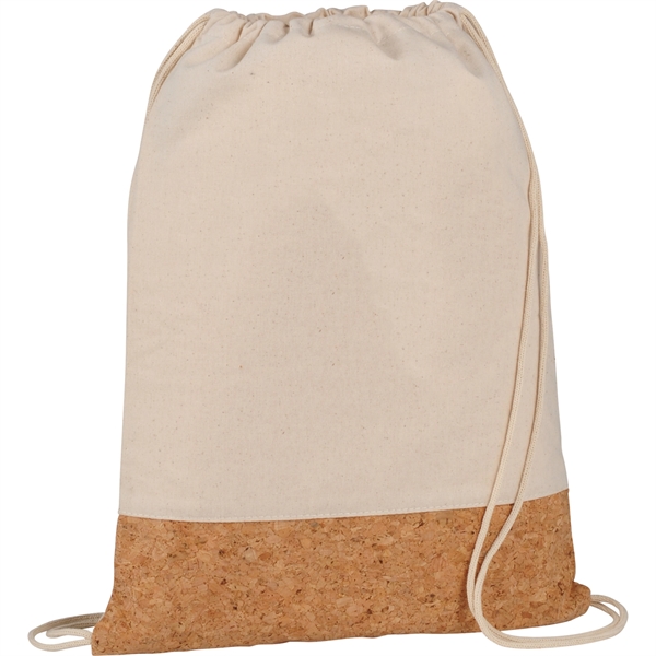 Cotton and Cork Drawstring Bag Plum Grove