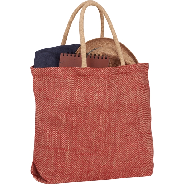 Herringbone Jute Tote - Herringbone Jute Tote - Image 1 of 19