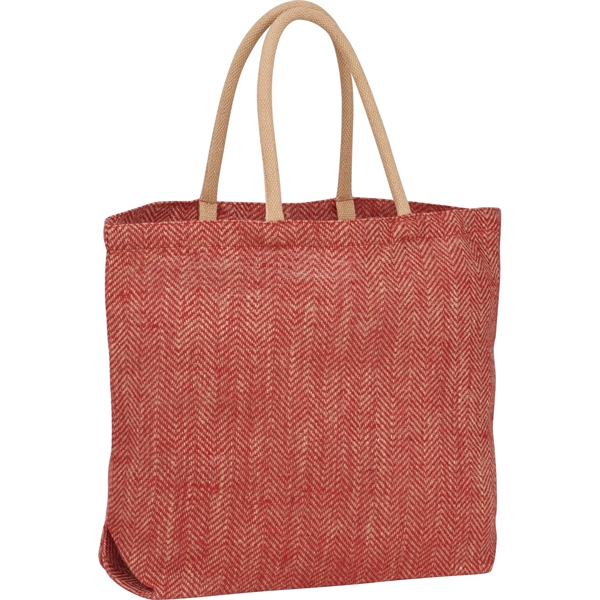 Herringbone Jute Tote - Herringbone Jute Tote - Image 2 of 19