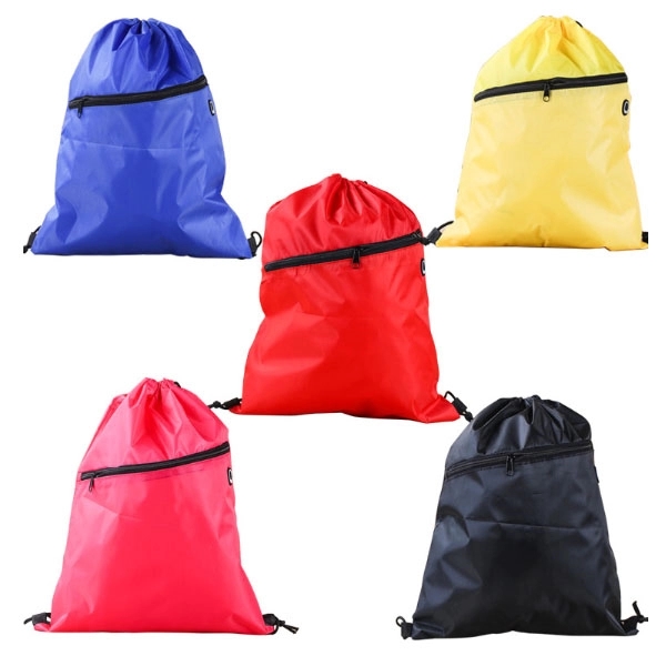 Headphone Slot Drawstring Polyester Bags - Headphone Slot Drawstring Polyester Bags - Image 3 of 14