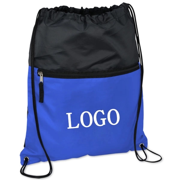 Front Zipper Pocket Drawstring Sportpack - Front Zipper Pocket Drawstring Sportpack - Image 0 of 8