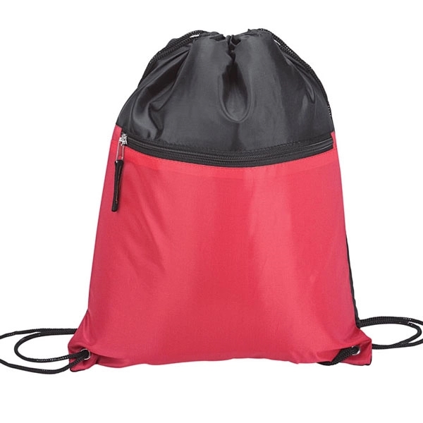 Front Zipper Pocket Drawstring Sportpack - Front Zipper Pocket Drawstring Sportpack - Image 1 of 8