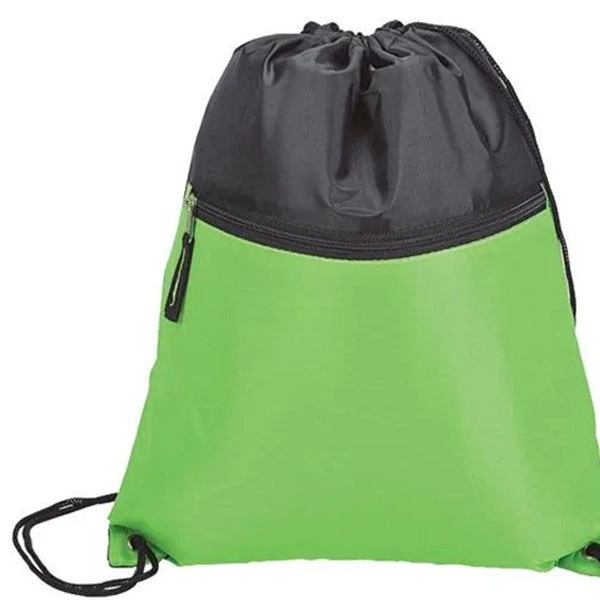 Front Zipper Pocket Drawstring Sportpack - Front Zipper Pocket Drawstring Sportpack - Image 2 of 8