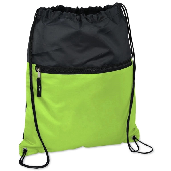 Front Zipper Pocket Drawstring Sportpack - Front Zipper Pocket Drawstring Sportpack - Image 3 of 8