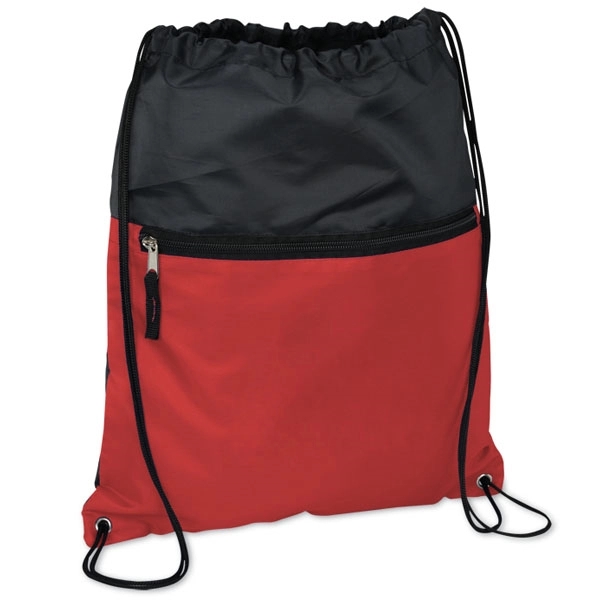 Front Zipper Pocket Drawstring Sportpack - Front Zipper Pocket Drawstring Sportpack - Image 4 of 8