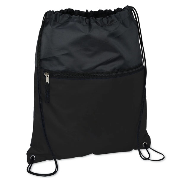 Front Zipper Pocket Drawstring Sportpack - Front Zipper Pocket Drawstring Sportpack - Image 5 of 8