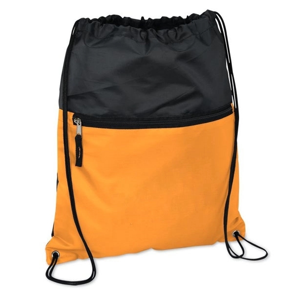 Front Zipper Pocket Drawstring Sportpack - Front Zipper Pocket Drawstring Sportpack - Image 6 of 8