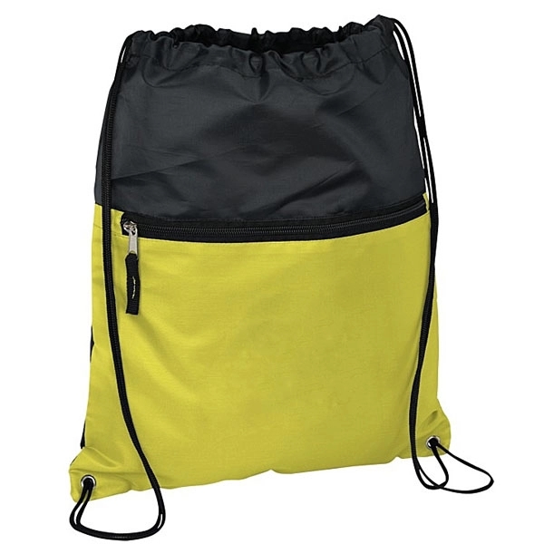 Front Zipper Pocket Drawstring Sportpack - Front Zipper Pocket Drawstring Sportpack - Image 8 of 8