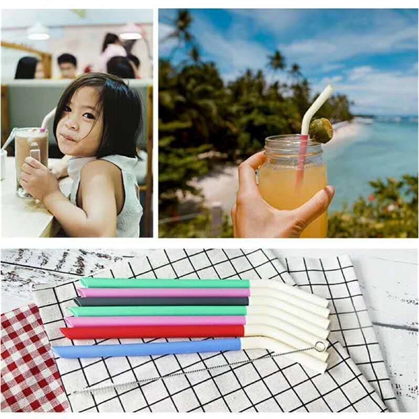 Reusable Duotone Bent Silicone Straw - Reusable Duotone Bent Silicone Straw - Image 1 of 2