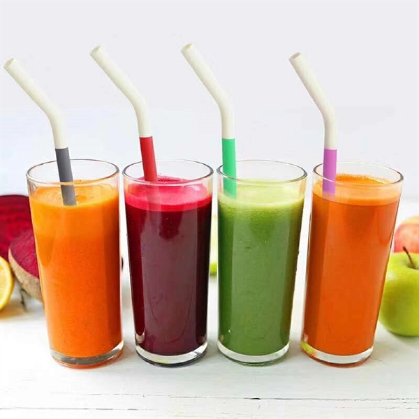 Reusable Duotone Bent Silicone Straw - Reusable Duotone Bent Silicone Straw - Image 2 of 2