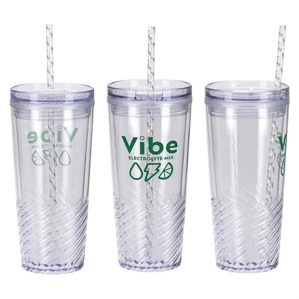 Custom Clio 20 oz 2-in-1 Recycled Acrylic Straw Tumbler