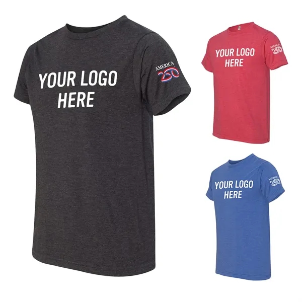 America250™ USA Made 50/50 Fine Jersey Crew T Shirt