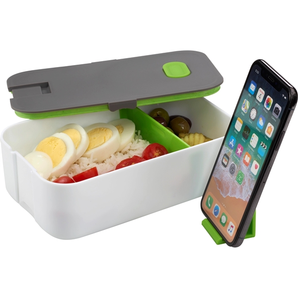 Promotional Kobe Stackable Bento Box with Phone Stand