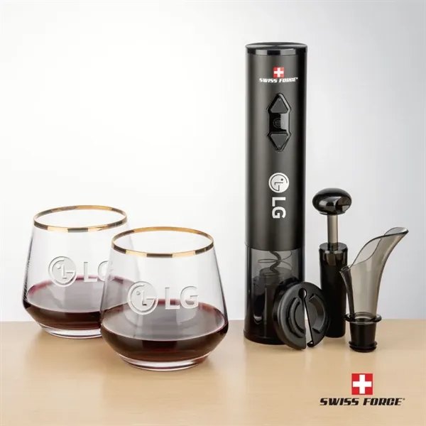 Swiss Force® Opener Set & Tucson Gold Rim Stemless Wine
