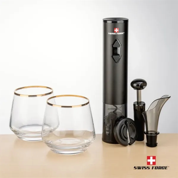 Swiss Force® Opener Set & Tucson Gold Rim Stemless Wine