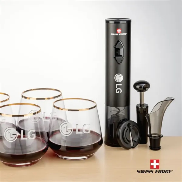 Swiss Force® Opener Set & Tucson Gold Rim Stemless Wine
