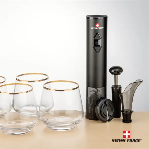 Swiss Force® Opener Set & Tucson Gold Rim Stemless Wine