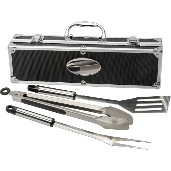 3 Piece BBQ set in Aluminum Case - 3 Piece BBQ set in Aluminum Case - Image 1 of 2