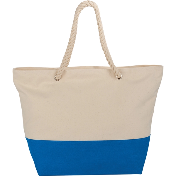 Zippered 12oz Cotton Canvas Rope Tote - Zippered 12oz Cotton Canvas Rope Tote - Image 4 of 23