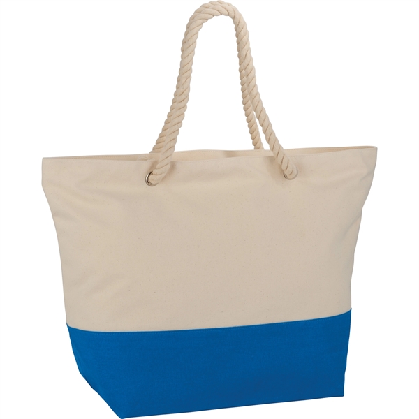 Zippered 12oz Cotton Canvas Rope Tote - Zippered 12oz Cotton Canvas Rope Tote - Image 5 of 23