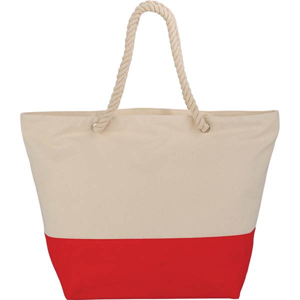 Zippered 12oz Cotton Canvas Rope Tote - Zippered 12oz Cotton Canvas Rope Tote - Image 11 of 23