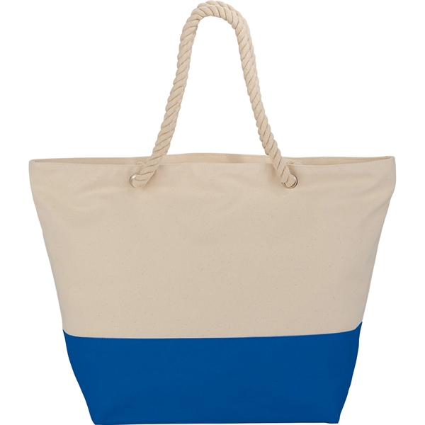 Zippered 12oz Cotton Canvas Rope Tote - Zippered 12oz Cotton Canvas Rope Tote - Image 14 of 23