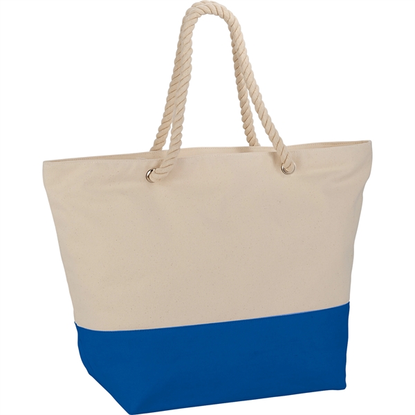 Zippered 12oz Cotton Canvas Rope Tote - Zippered 12oz Cotton Canvas Rope Tote - Image 15 of 23