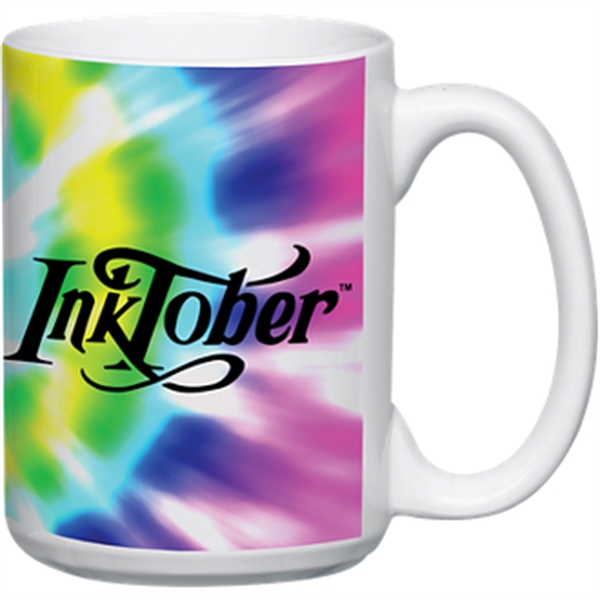 15 oz Full Color White Stoneware Magna Mug - 15 oz Full Color White Stoneware Magna Mug - Image 1 of 5